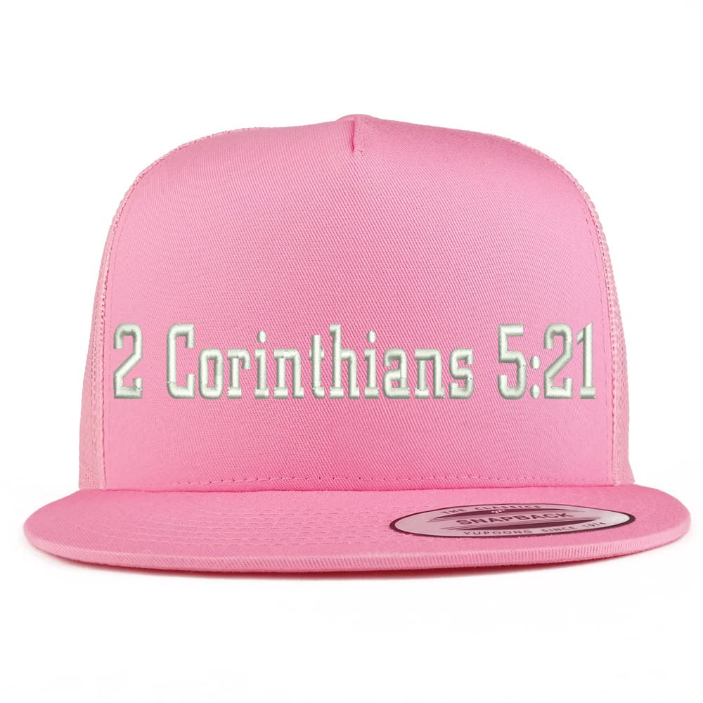 Trendy Apparel Shop 2 Corinthians 5:21 5 Panel Flatbill Trucker Cap