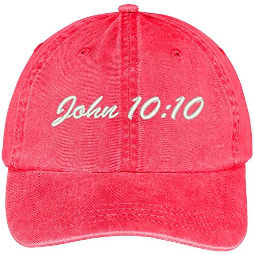Trendy Apparel Shop Bible Verse John 10:10 Embroidered Pigment Dyed Cotton Baseball Cap