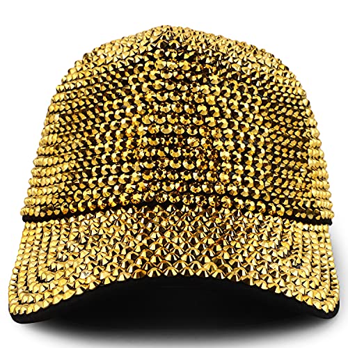 Trendy Apparel Shop Bling Stone Studs Bedazzle Structured Baseball Cap