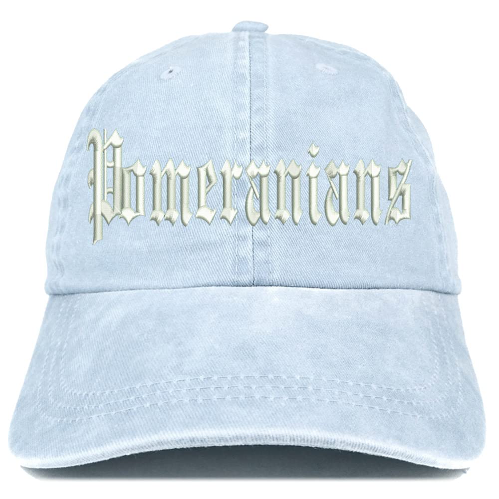 Trendy Apparel Shop Old English Pomeranians Washed Pigment Dyed Baseball Cap