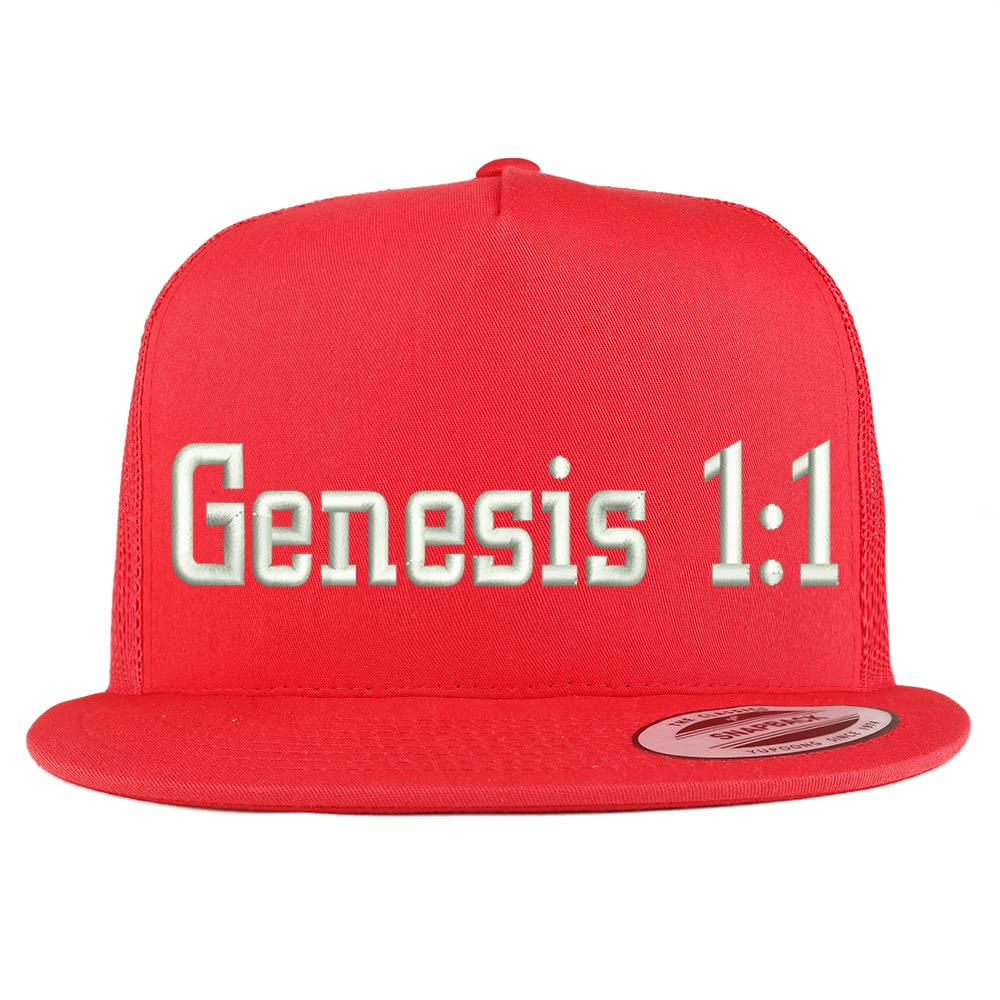 Trendy Apparel Shop Genesis 1:1 5 Panel Flatbill Trucker Cap