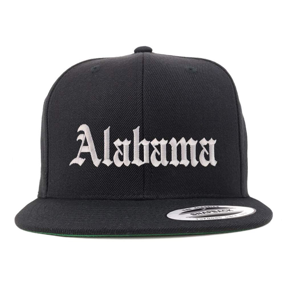 Trendy Apparel Shop Alabama State Old English Embroidered Flatbill Snapback