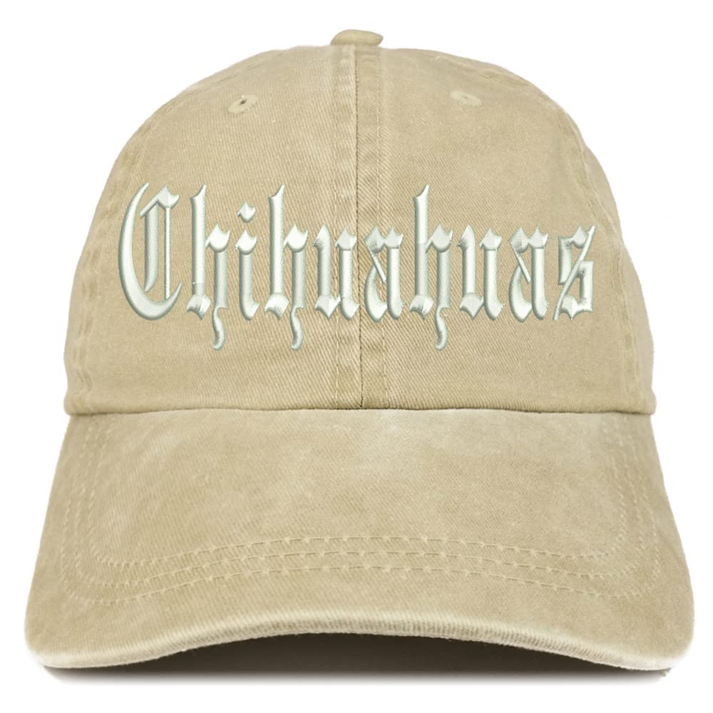 Trendy Apparel Shop Old English Chihuahuas Washed Pigment Dyed Baseball Cap