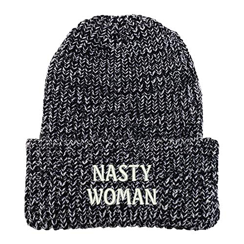 Trendy Apparel Shop Nasty Woman Long Cuffed Thick Ribbed Knit Beanie