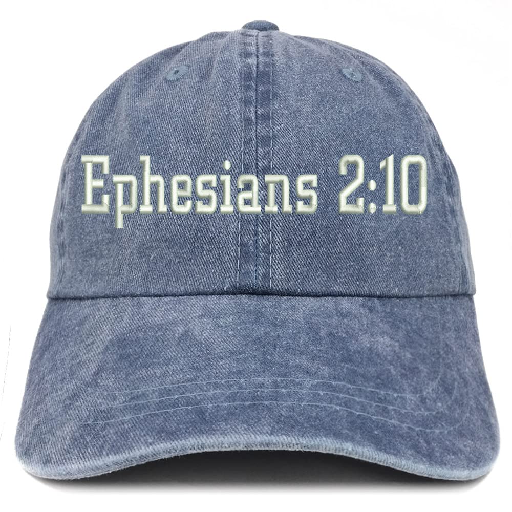 Trendy Apparel Shop Ephesians 2:10 Washed Pigment Dyed Baseball Cap