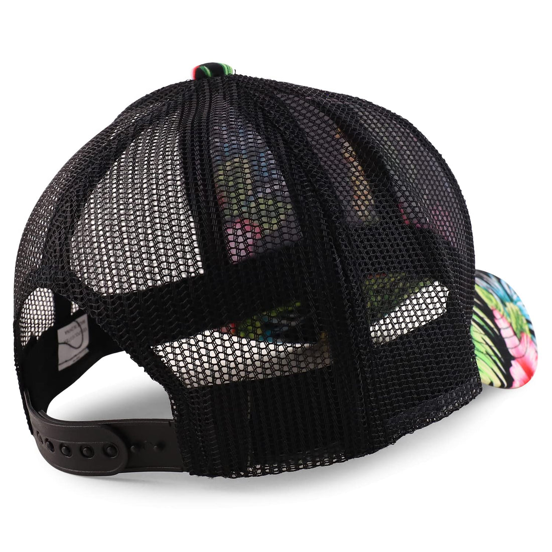 Trendy Apparel Shop Tropical Flower Hibiscus Pattern Print Trucker Mesh Ball Cap