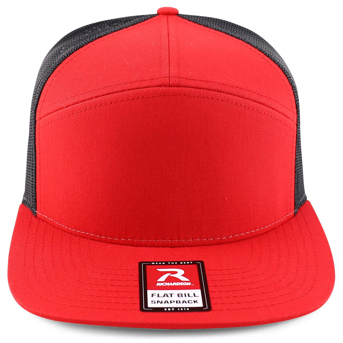 Trendy Apparel Shop Structured High Profile 7 Panel Flat Bill Mesh Back Snapback Cap