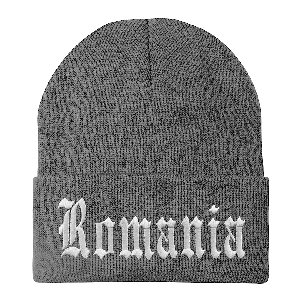 Trendy Apparel Shop Romania Old English Embroidered Long Cuff Beanie