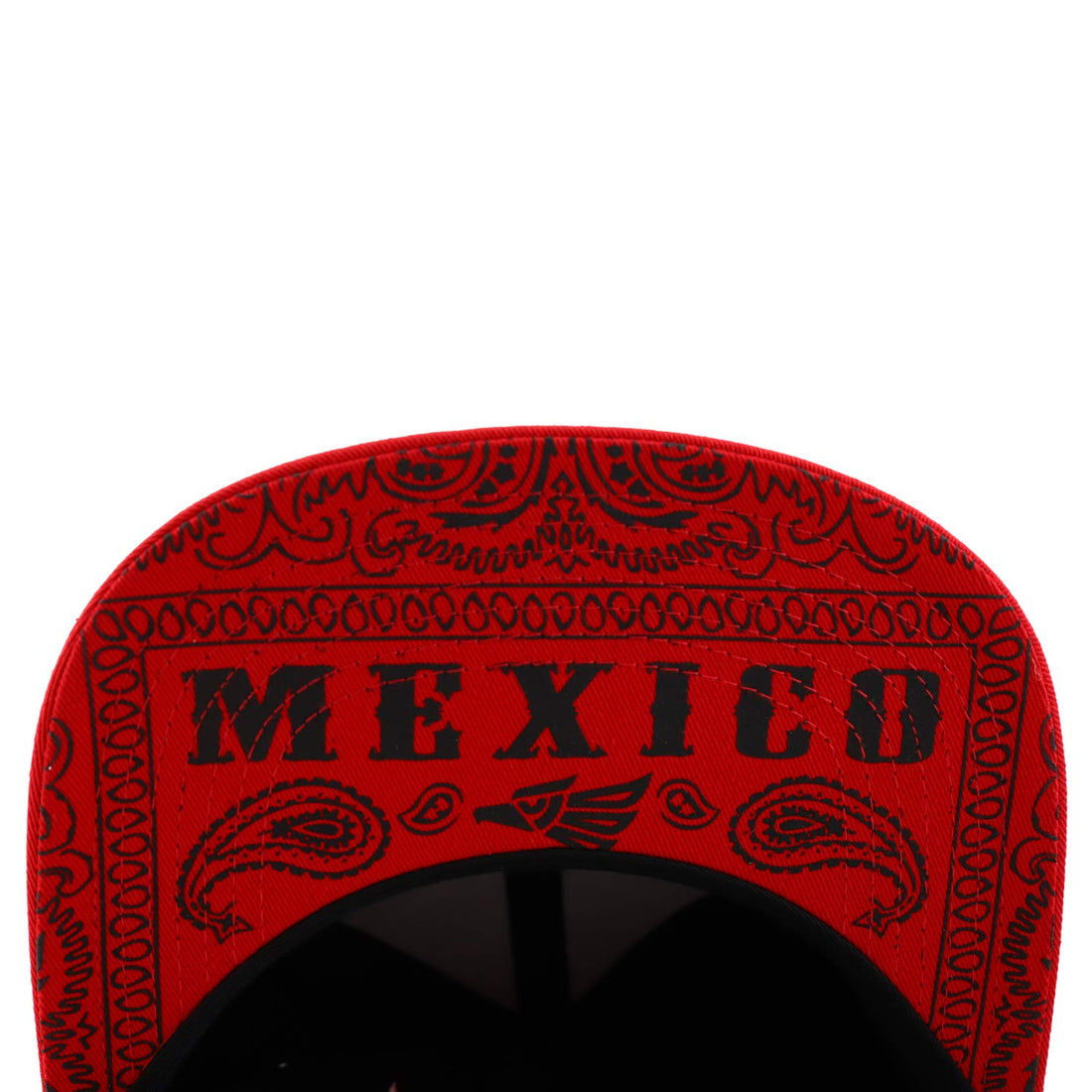 Trendy Apparel Shop Hecho En Mexico Eagle 3D Embroidered Snapback Cap - Black Red