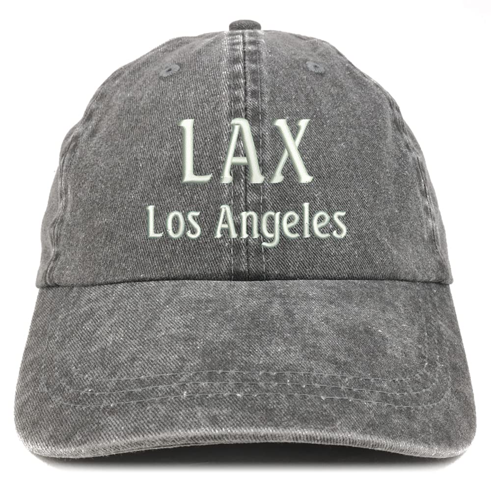 Trendy Apparel Shop LAX Los Angeles Embroidered Pigment Dyed Washed Baseball Cap