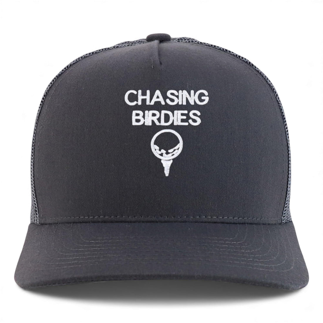Trendy Apparel Shop Chasing Birdies Embroidered 5 Panel Snapback Trucker Cap