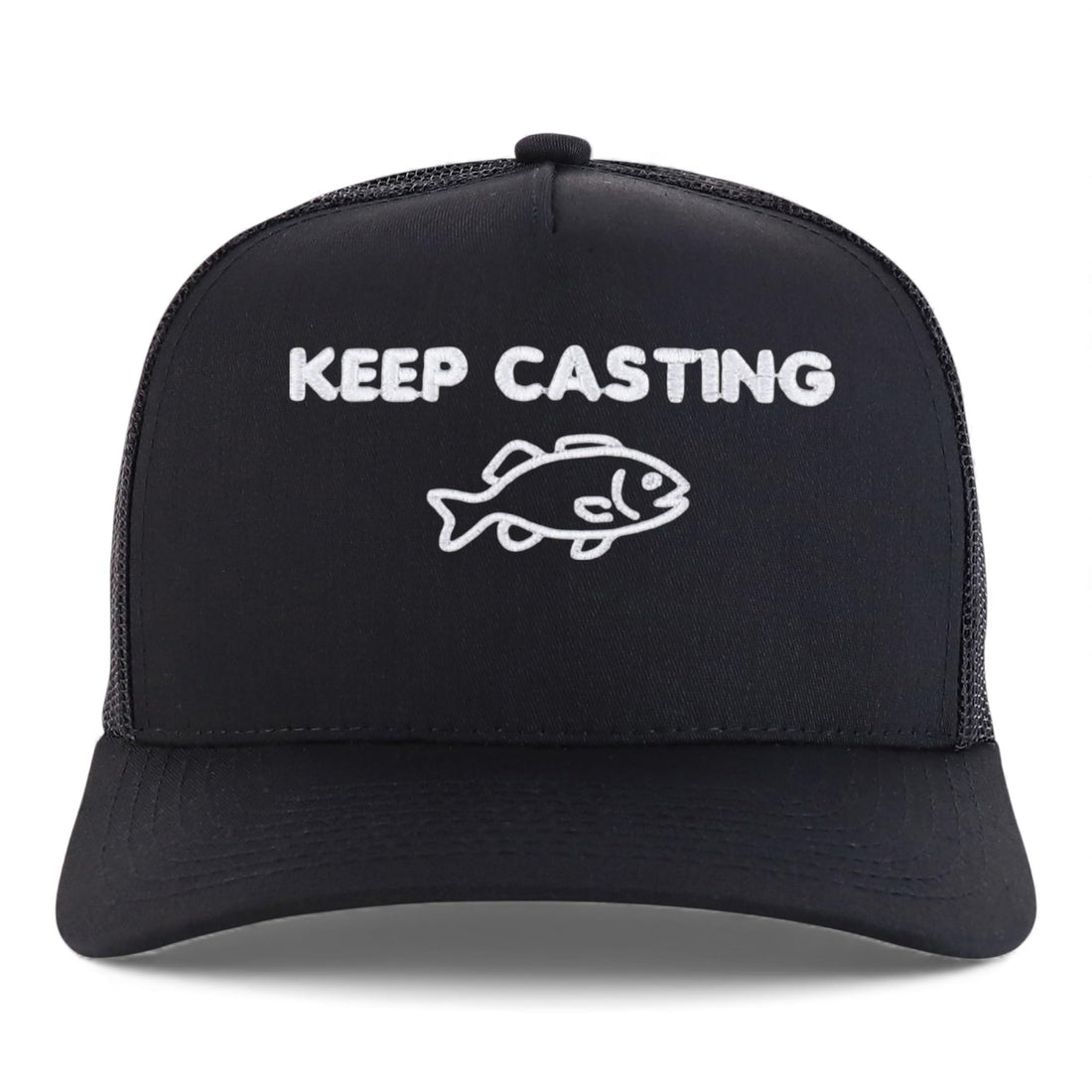 Trendy Apparel Shop Keep Casting Embroidered 5 Panel Snapback Trucker Cap