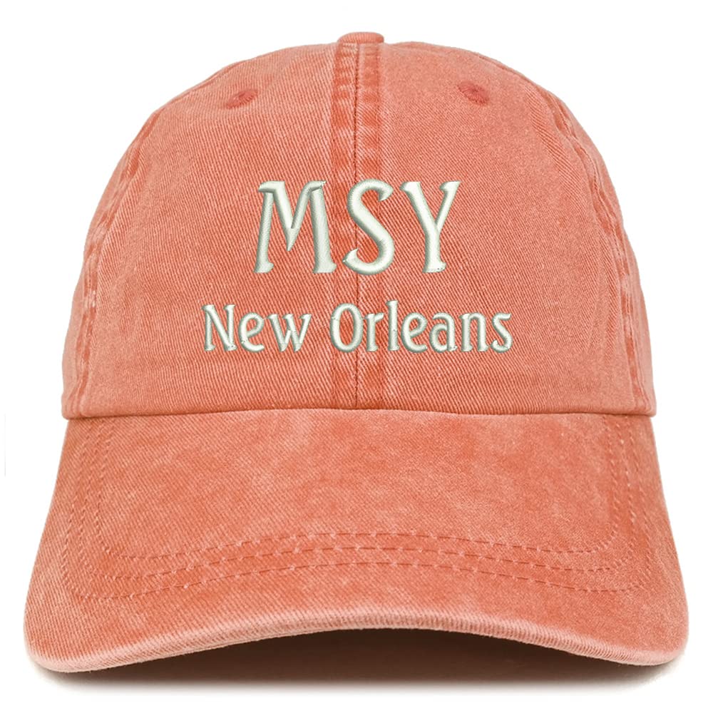 Trendy Apparel Shop MSY New Orleans Embroidered Pigment Dyed Washed Baseball Cap
