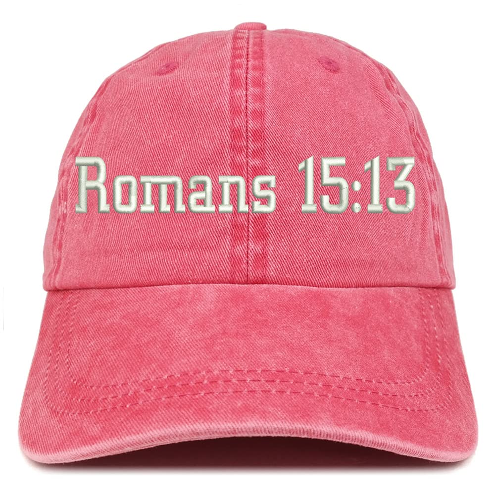 Trendy Apparel Shop Romans 15:13 Washed Pigment Dyed Baseball Cap