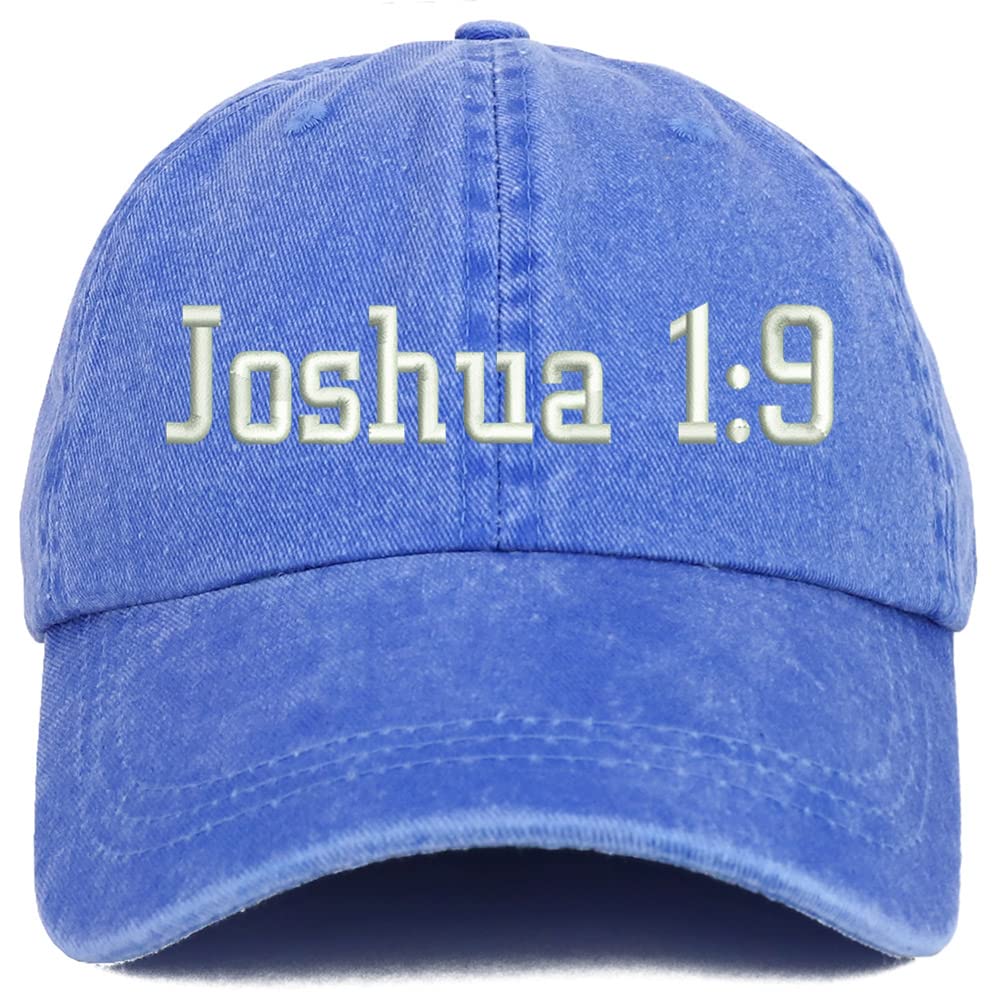 Trendy Apparel Shop Joshua 1:9 Washed Pigment Dyed Baseball Cap