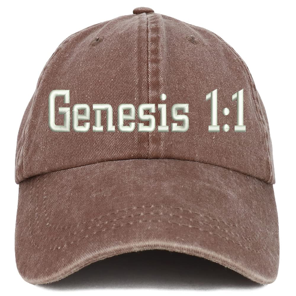 Trendy Apparel Shop Genesis 1:1 Washed Pigment Dyed Baseball Cap