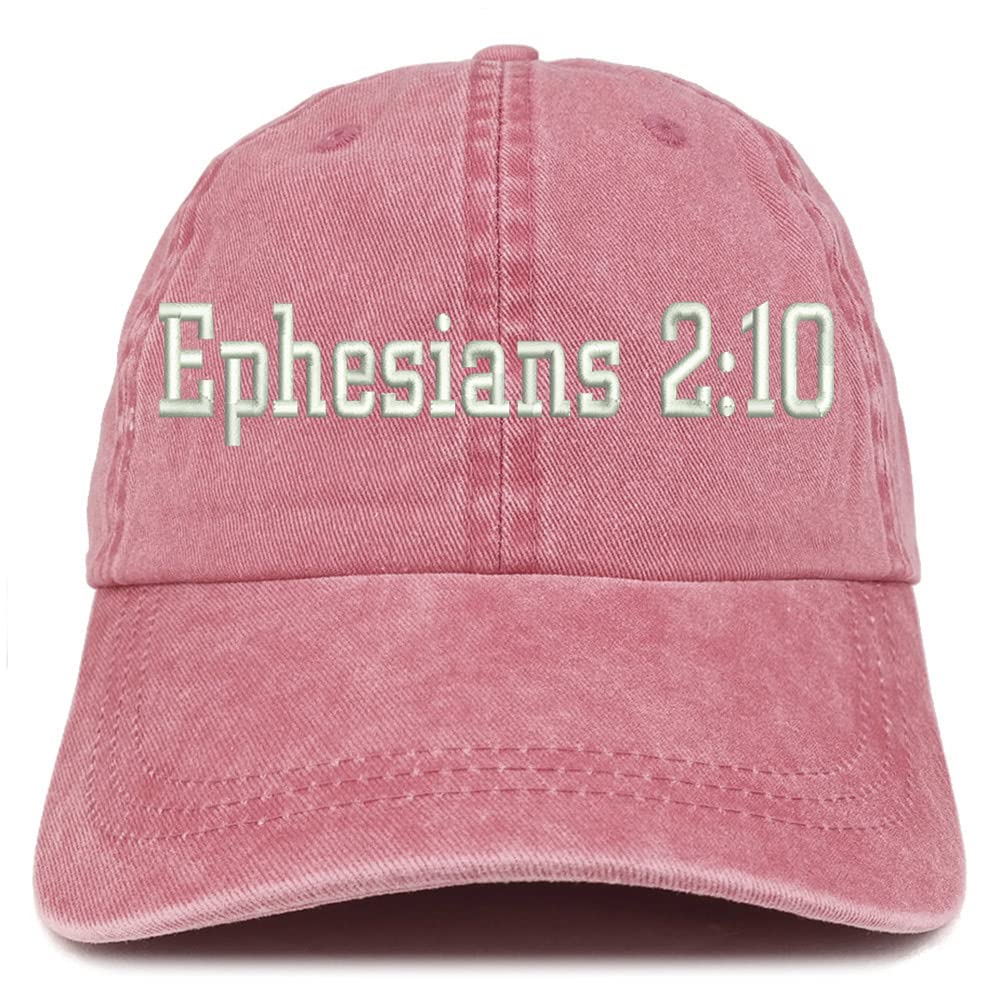 Trendy Apparel Shop Ephesians 2:10 Washed Pigment Dyed Baseball Cap
