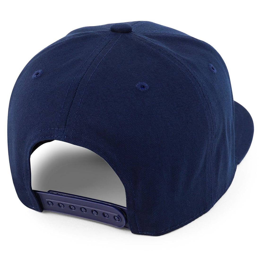 Trendy Apparel Shop 100% Cotton Plain Structured 6 Panels Flatbill Snapback Baseball Cap