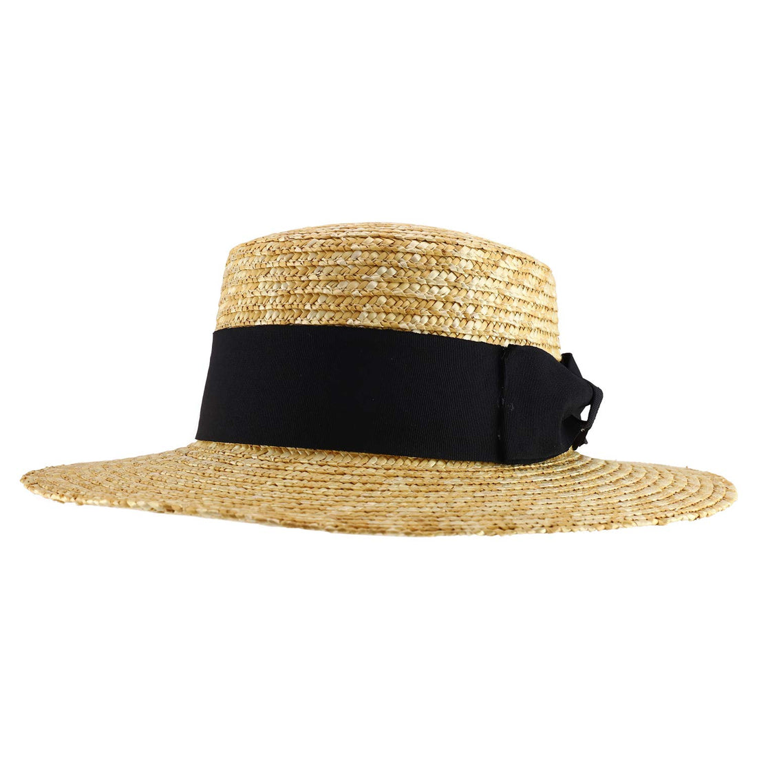 Trendy Apparel Shop Women's 3.25" Brim Wide Ribbon Band Straw Sun Hat
