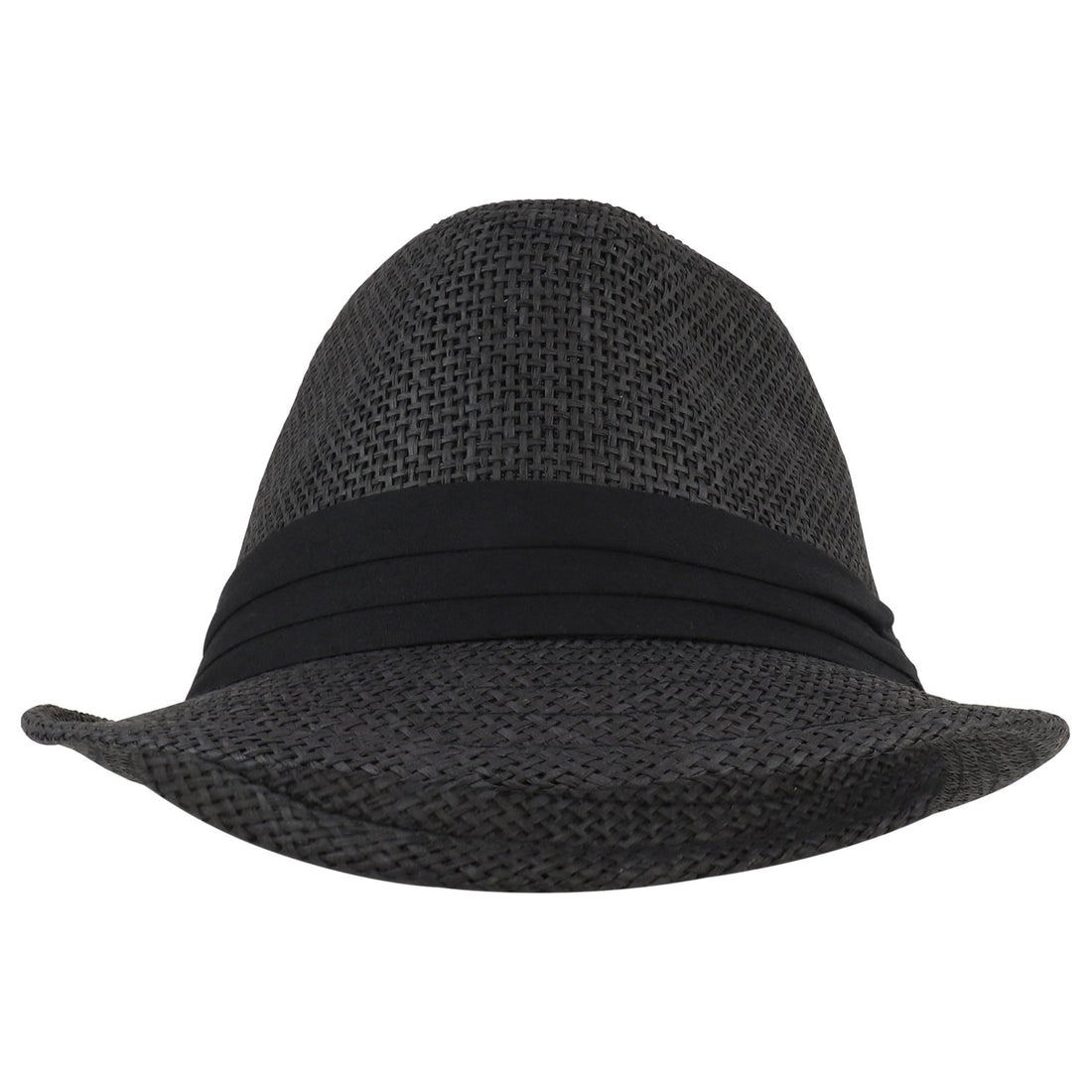 Trendy Apparel Shop Kid's Lightweight Straw Fedora Hat with Hat Band