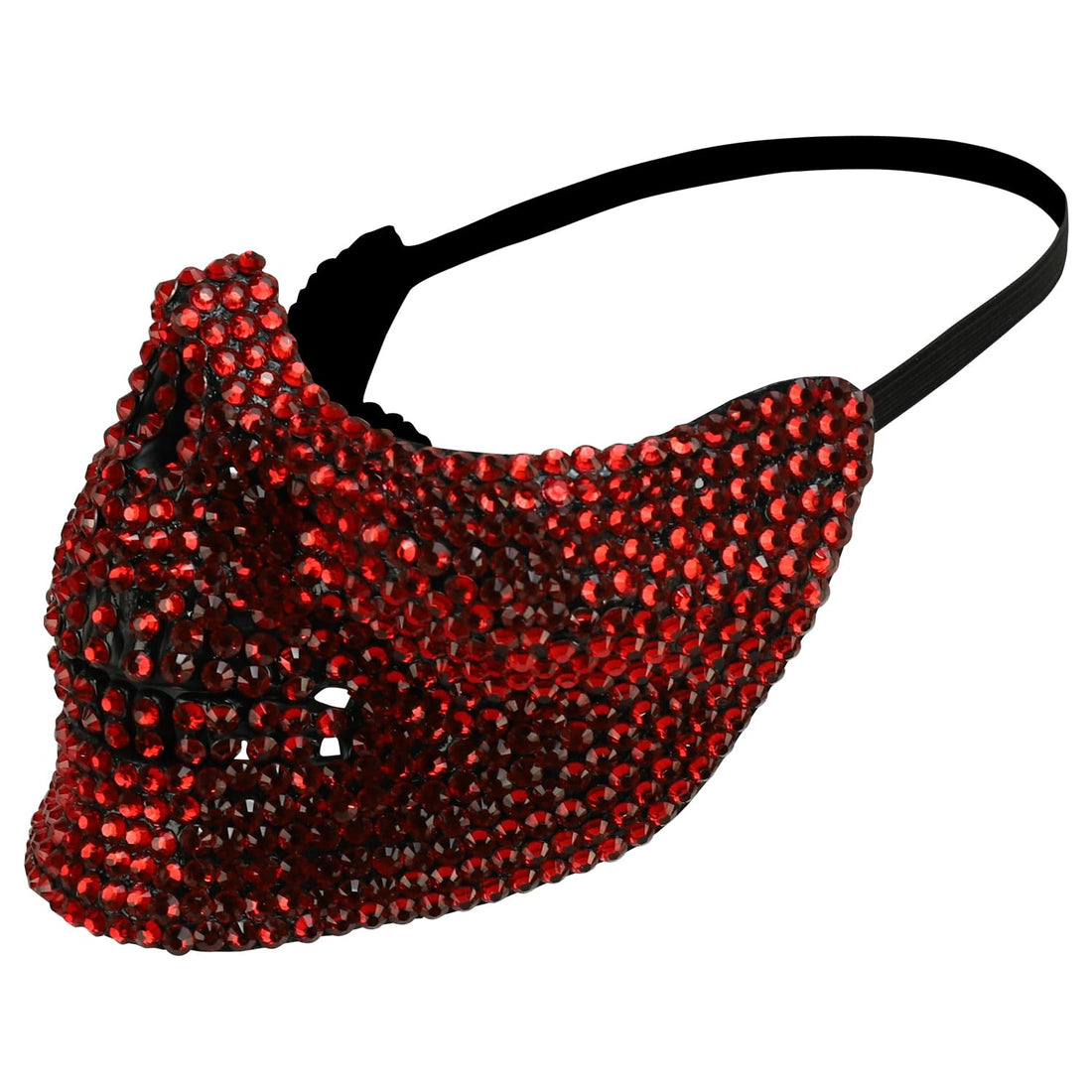 Trendy Apparel Shop Bling Rhinestone Skull Half Mask Costume Accessory