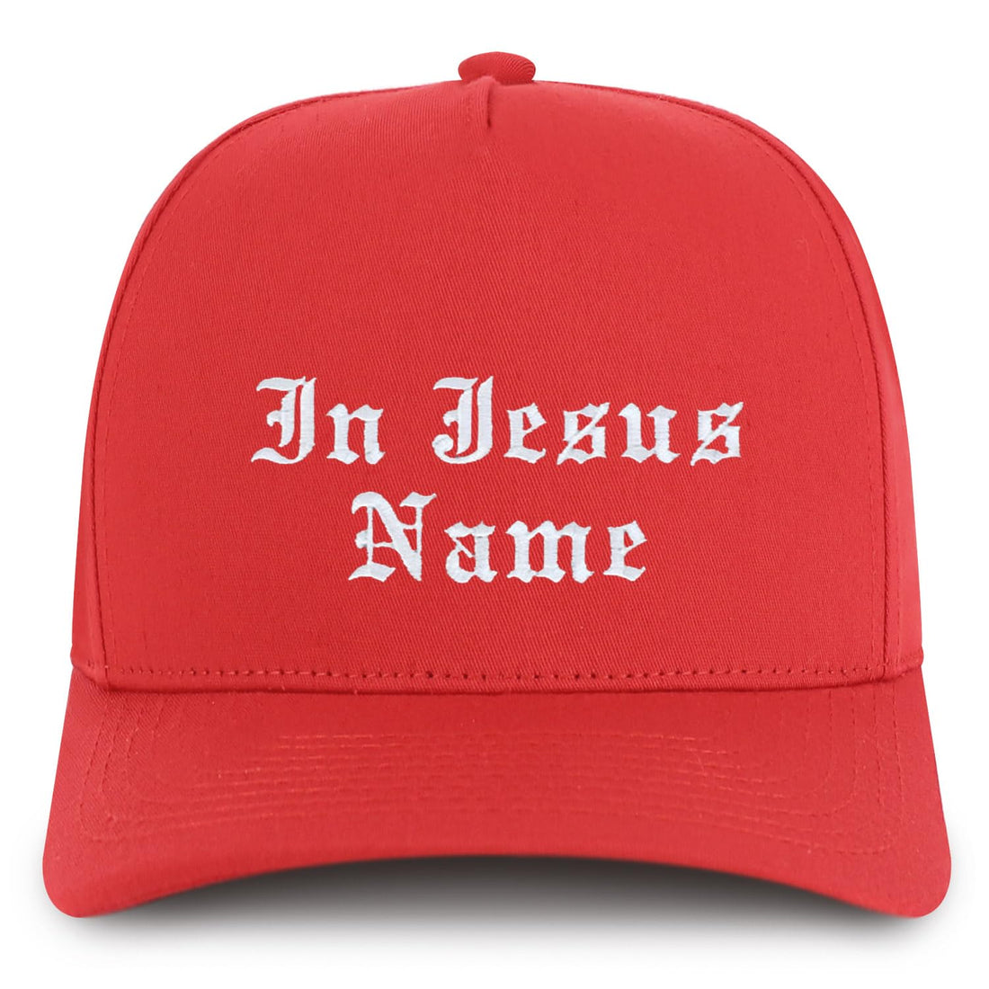 Trendy Apparel Shop in Jesus Name Embroidered 5 Panel Structured Baseball Cap
