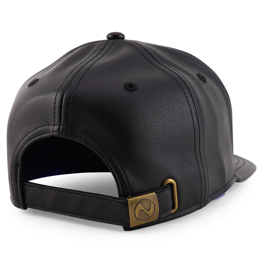 Trendy Apparel Shop Structured 6 Panel Flatbill PU Leather Baseball Cap
