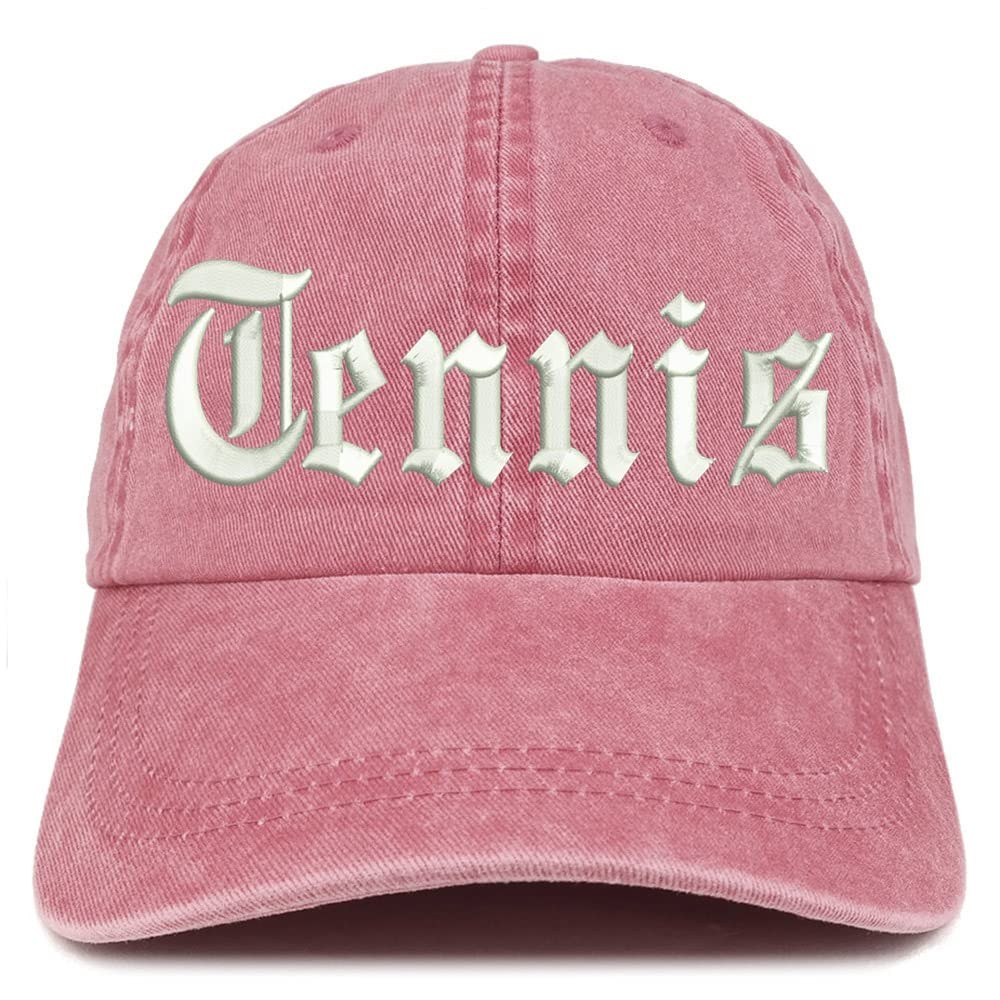 Trendy Apparel Shop Old English Tennis Washed Pigment Dyed Baseball Cap