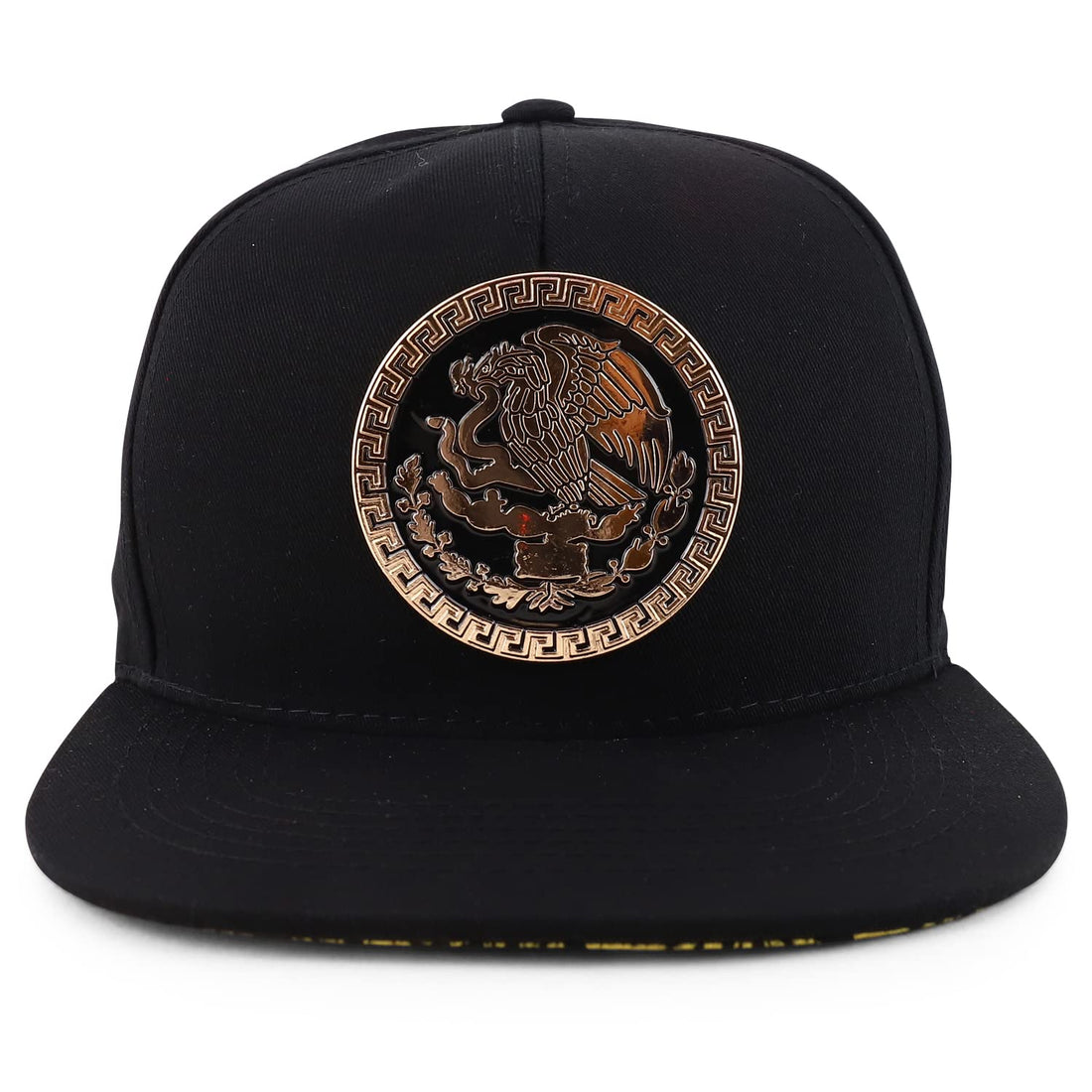 Trendy Apparel Shop Metal Mexico Eagle Decorated Flatbill Snapback Baseball Cap
