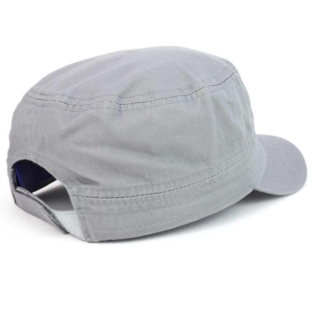 Trendy Apparel Shop Plain Castro Flat Top Style Army Cap with Pocket