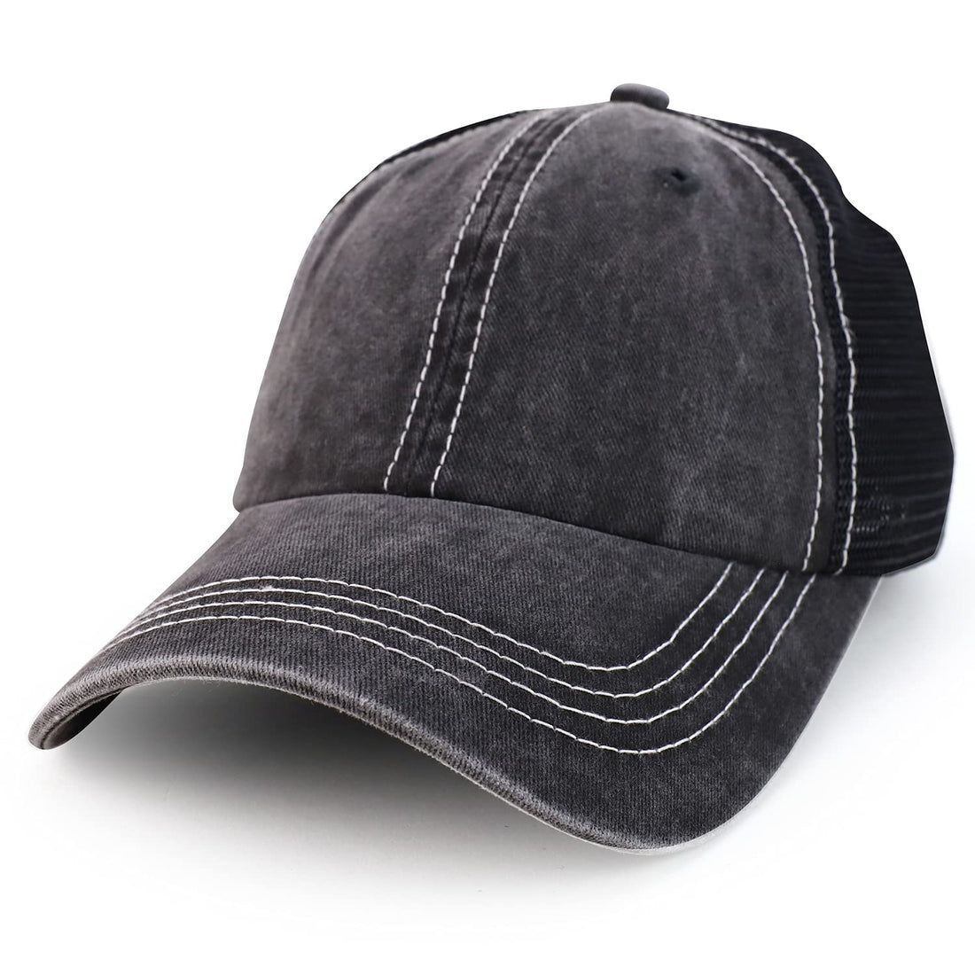 Trendy Apparel Shop Pigment Dyed Front Mesh Back Unstructured Trucker Ball Cap