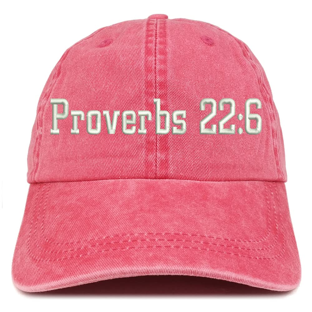 Trendy Apparel Shop Proverbs 22: 6 Washed Pigment Dyed Baseball Cap