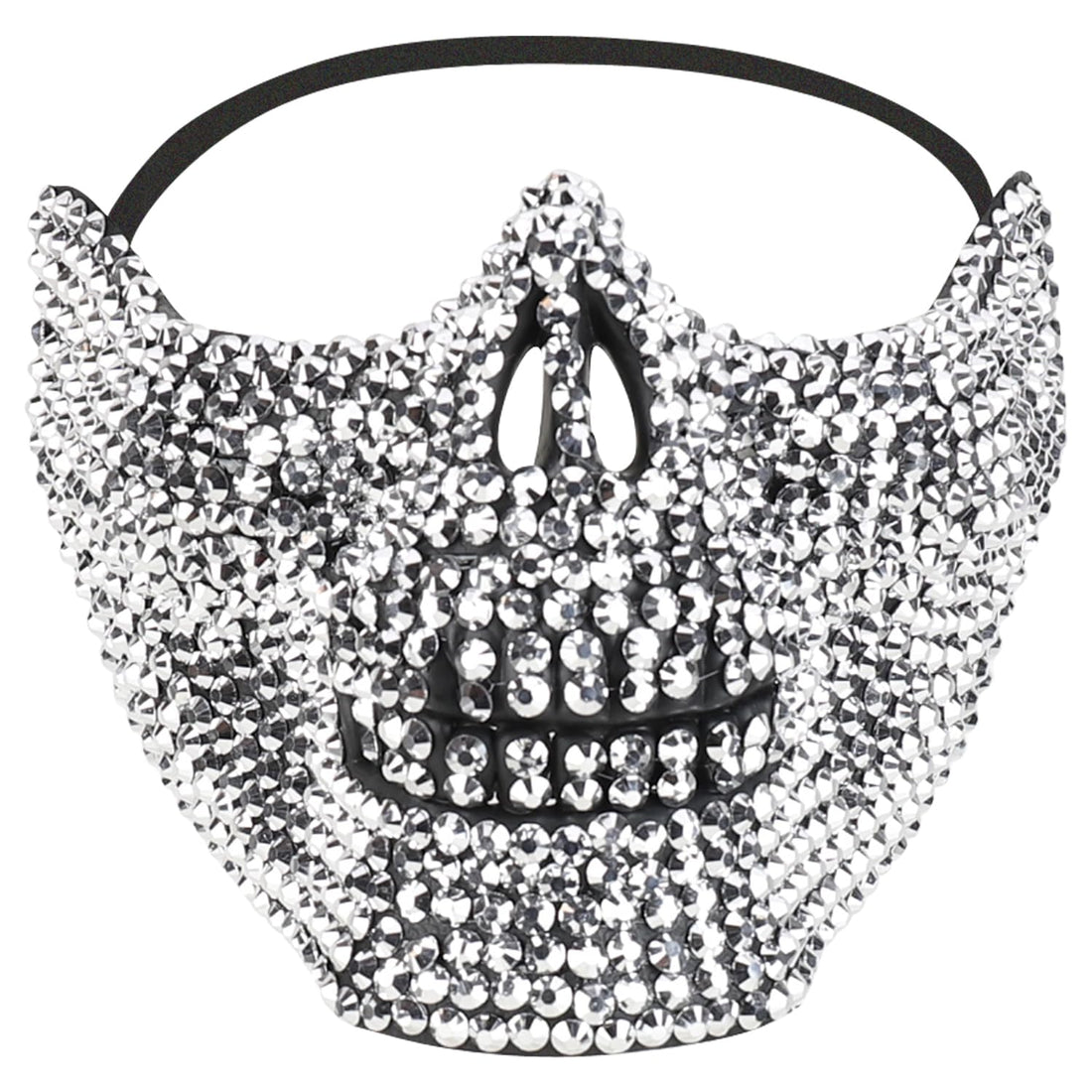 Trendy Apparel Shop Bling Rhinestone Skull Half Mask Costume Accessory
