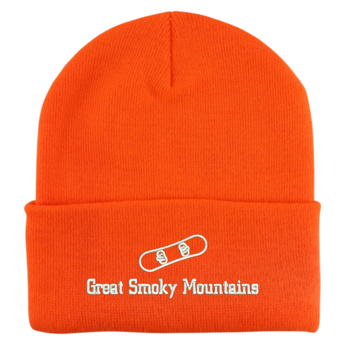 Trendy Apparel Shop Great Smoky Mountains Snowboard Logo Embroidered Long Cuff Beanie
