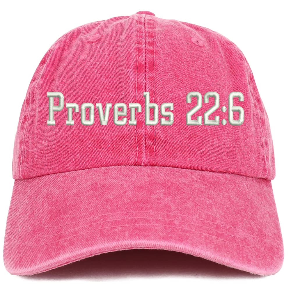 Trendy Apparel Shop Proverbs 22: 6 Washed Pigment Dyed Baseball Cap