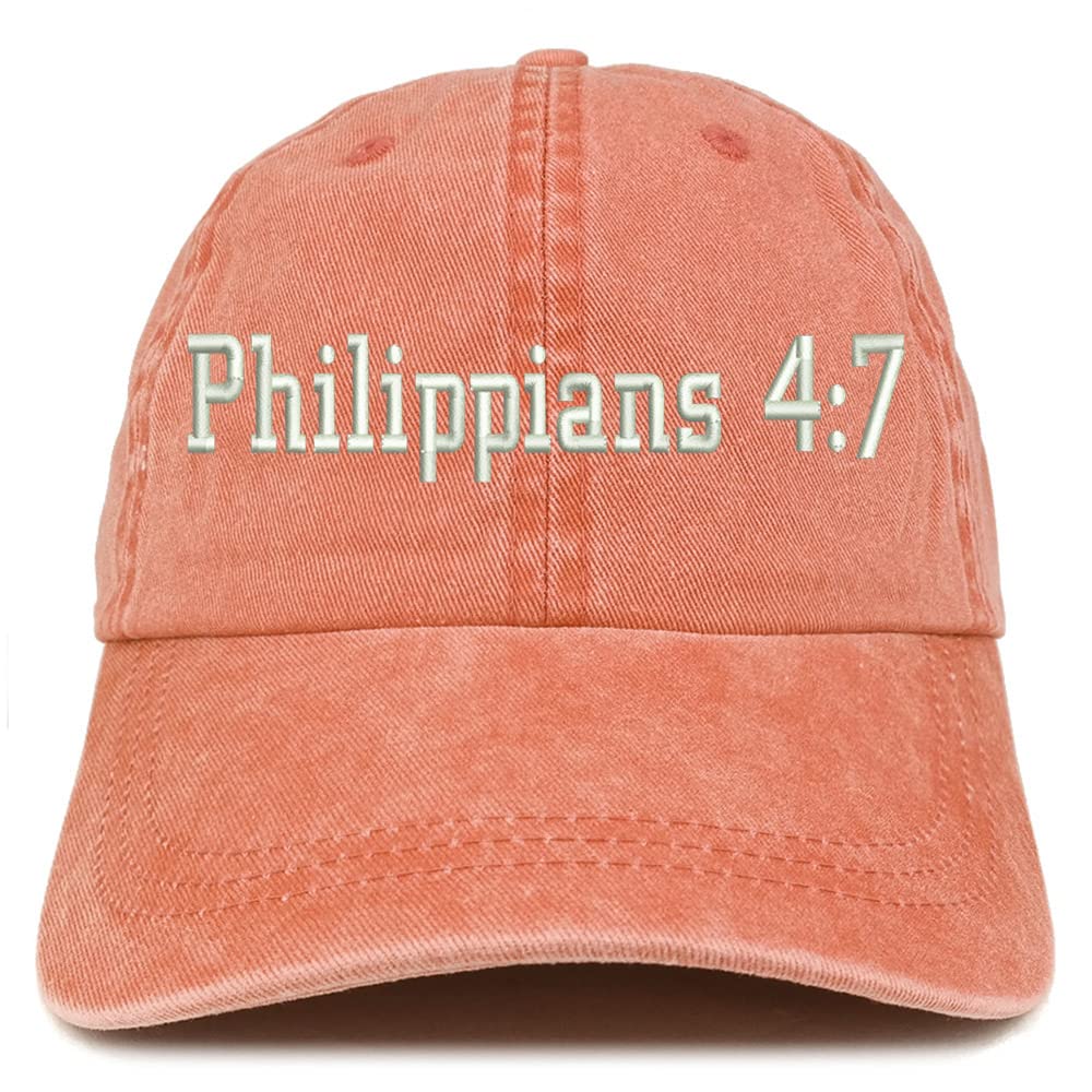 Trendy Apparel Shop Philippians 4:7 Washed Pigment Dyed Baseball Cap