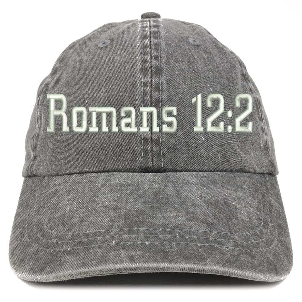 Trendy Apparel Shop Romans 12:2 Washed Pigment Dyed Baseball Cap