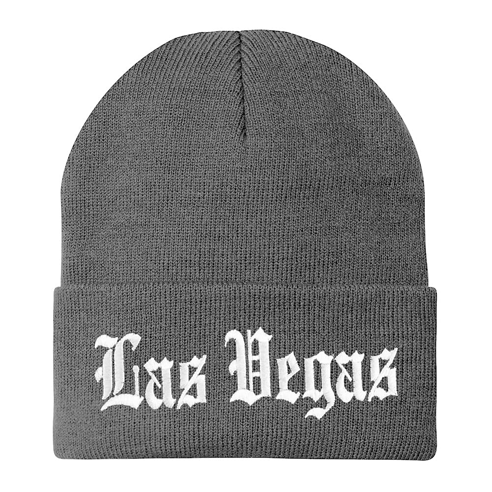 Trendy Apparel Shop Las Vegas Old English Embroidered Long Cuff Beanie
