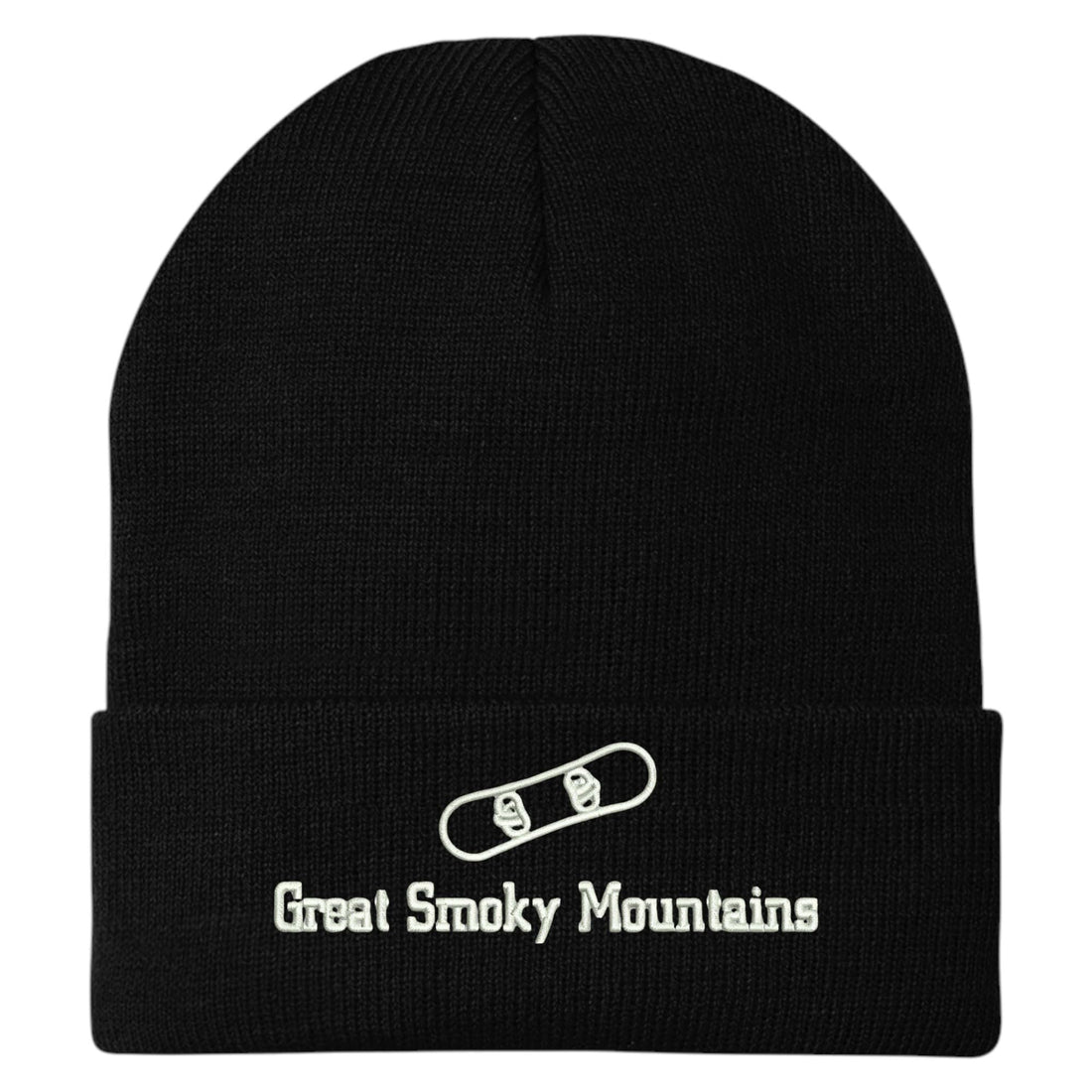Trendy Apparel Shop Great Smoky Mountains Snowboard Logo Embroidered Long Cuff Beanie