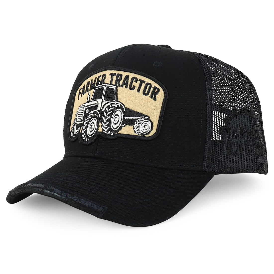 Trendy Apparel Shop Farmer Tractor Embroidered Mesh Back Baseball Cap