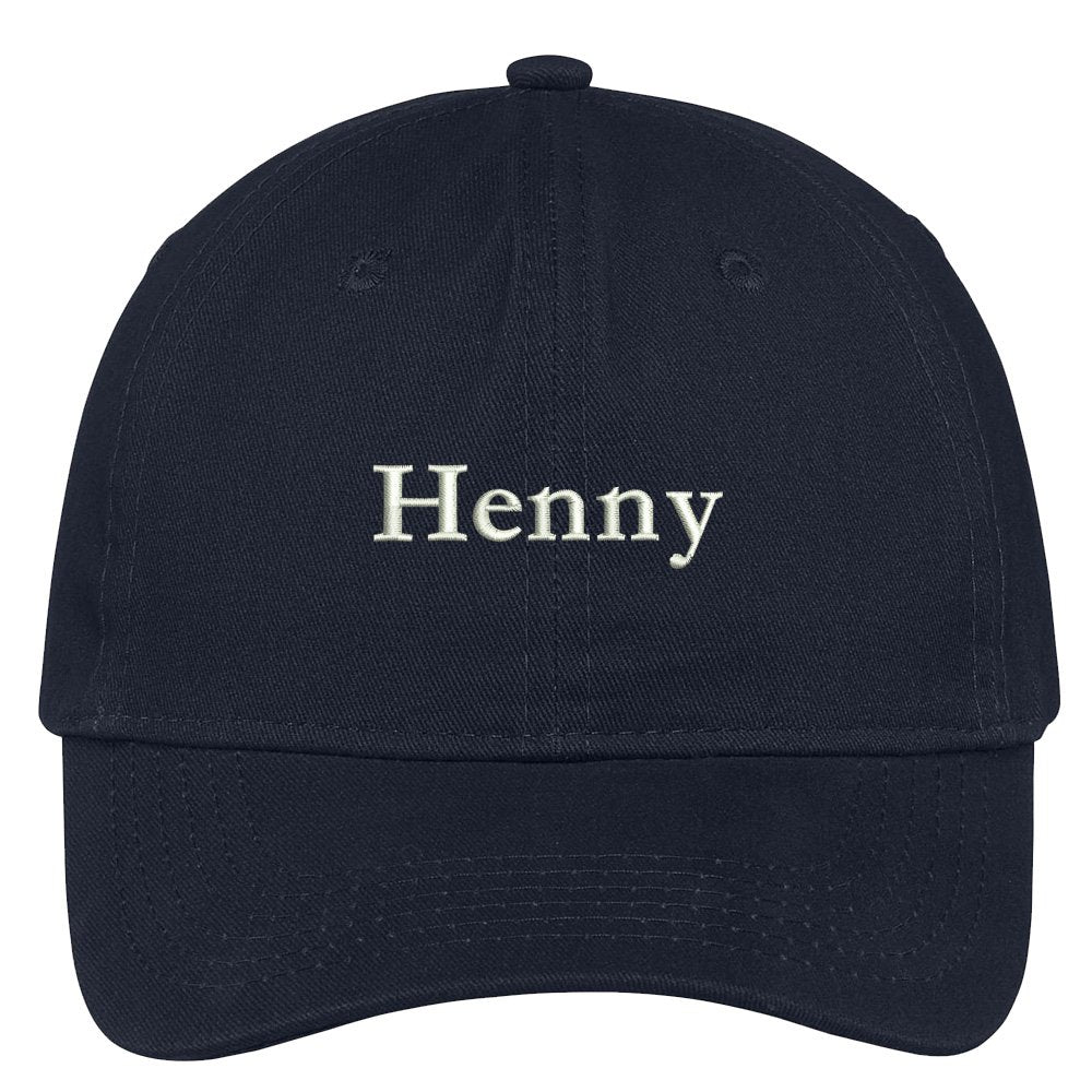Trendy Apparel Shop Henny Embroidered Soft Crown 100% Brushed Cotton Cap