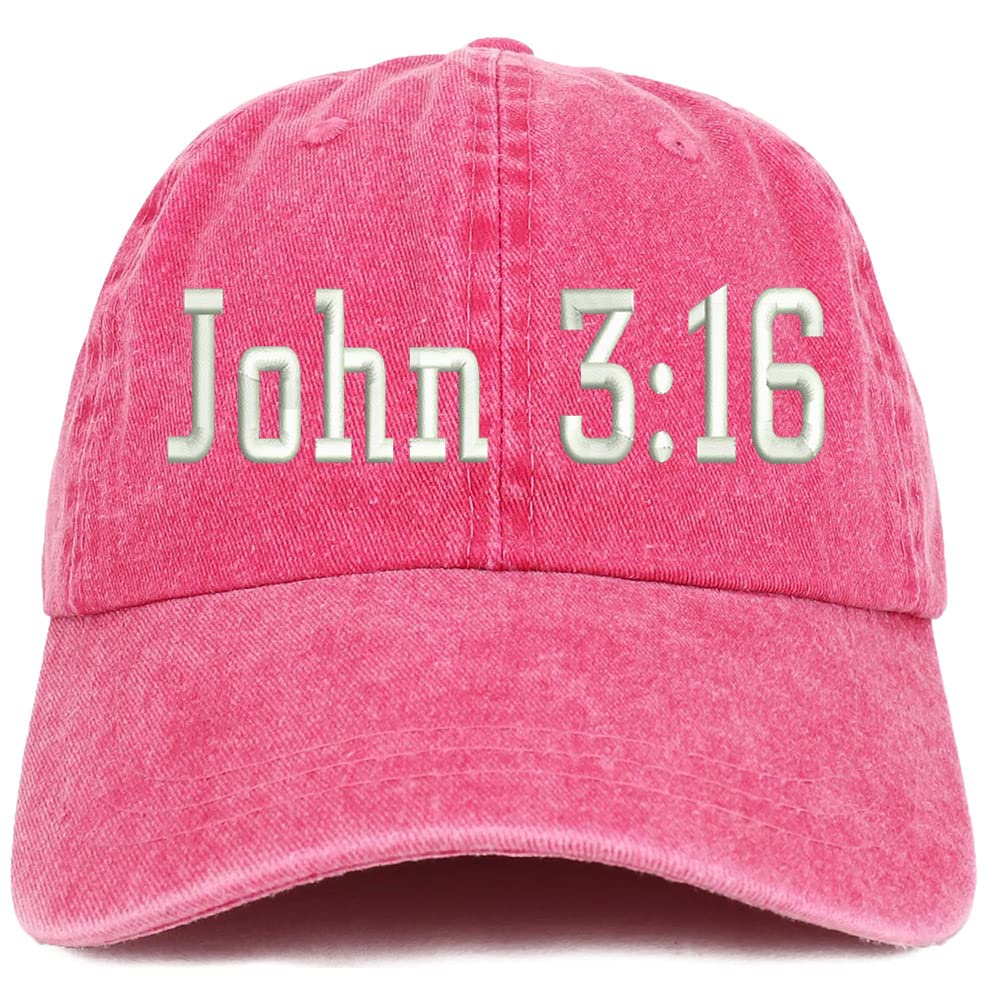 Trendy Apparel Shop John 3:16 Washed Pigment Dyed Baseball Cap