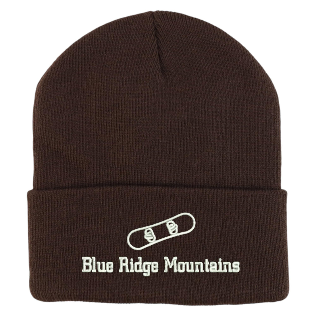 Trendy Apparel Shop Blue Ridge Mountains Snowboard Logo Embroidered Long Cuff Beanie