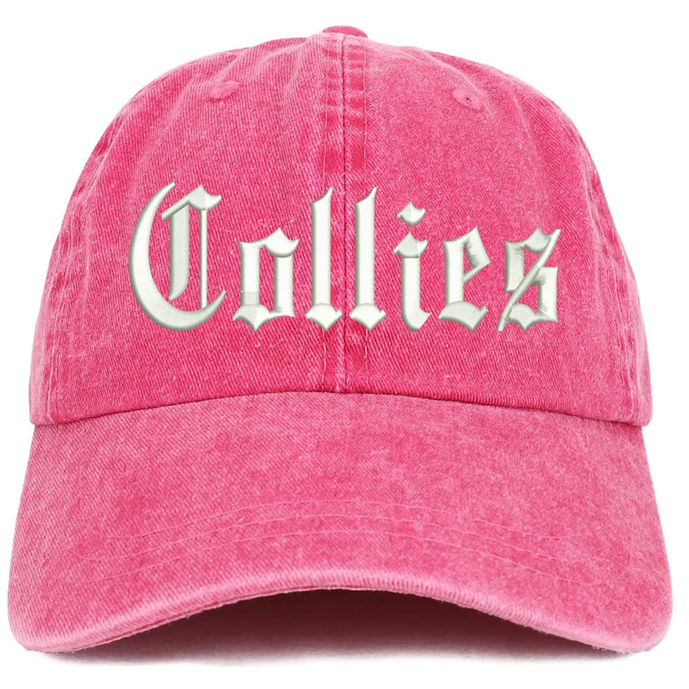 Trendy Apparel Shop Old English Collies Washed Pigment Dyed Baseball Cap