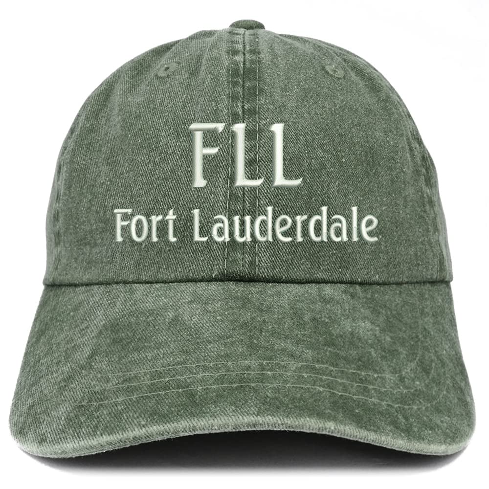 Trendy Apparel Shop FLL Fort Lauderdale Embroidered Pigment Dyed Washed Baseball Cap