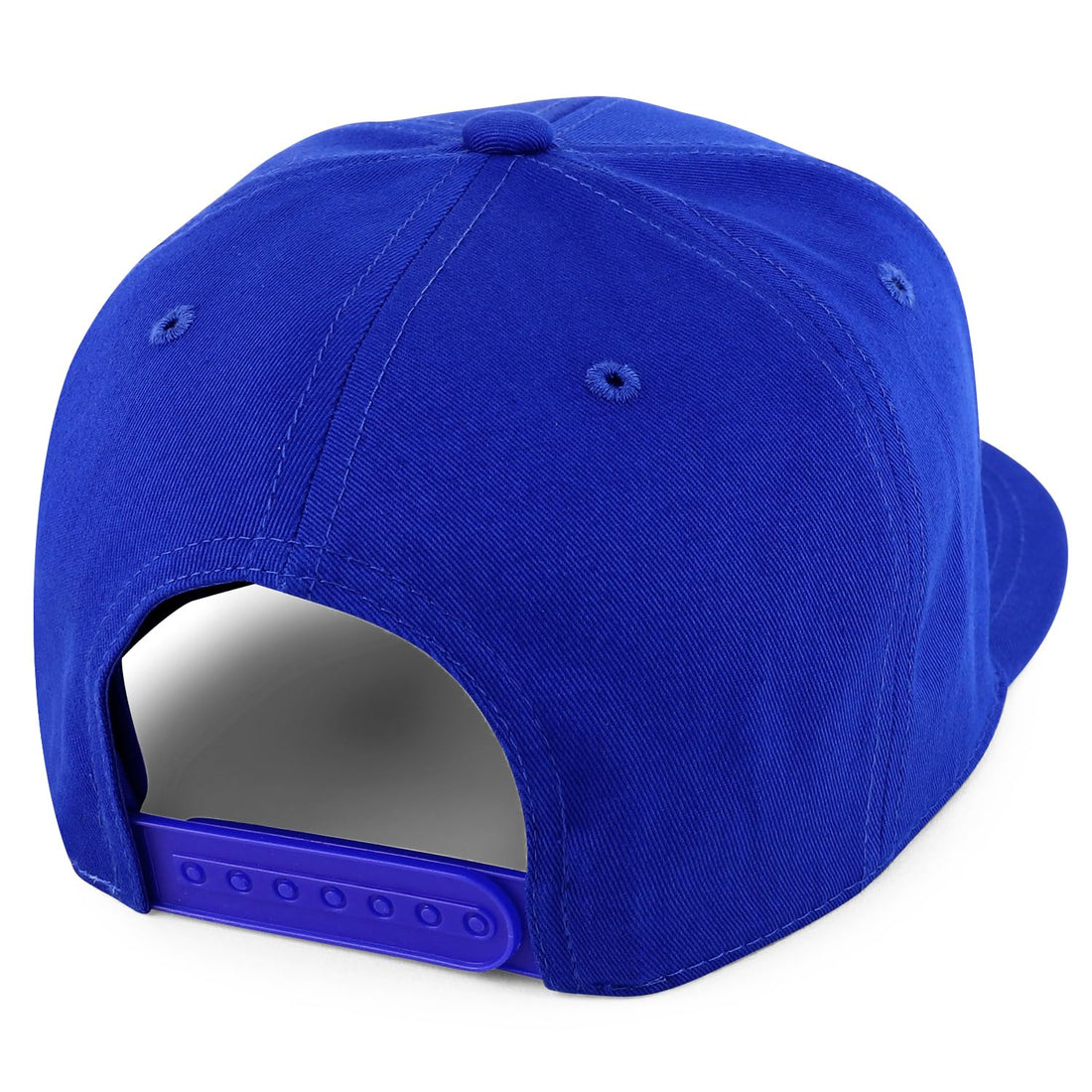 Trendy Apparel Shop 100% Cotton Plain Structured 6 Panels Flatbill Snapback Baseball Cap