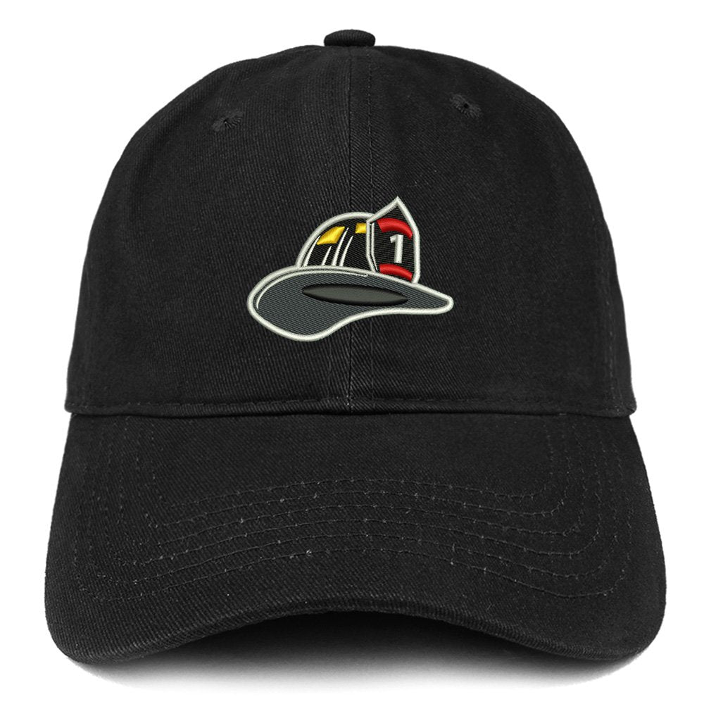 Trendy Apparel Shop Fire FD Hat Embroidered Brushed Cotton Dad Hat Ball Cap - Black