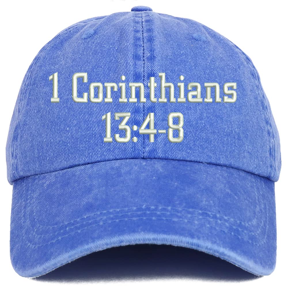 Trendy Apparel Shop 1 Corinthians 13:4-8 Washed Pigment Dyed Baseball Cap