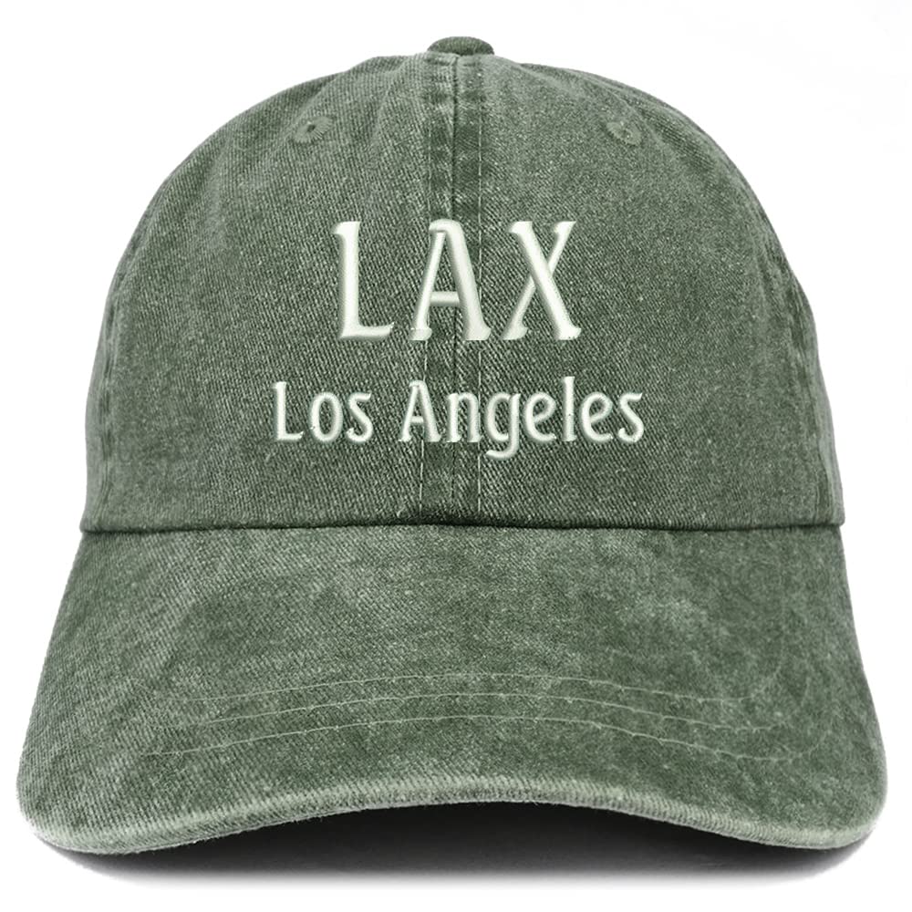 Trendy Apparel Shop LAX Los Angeles Embroidered Pigment Dyed Washed Baseball Cap