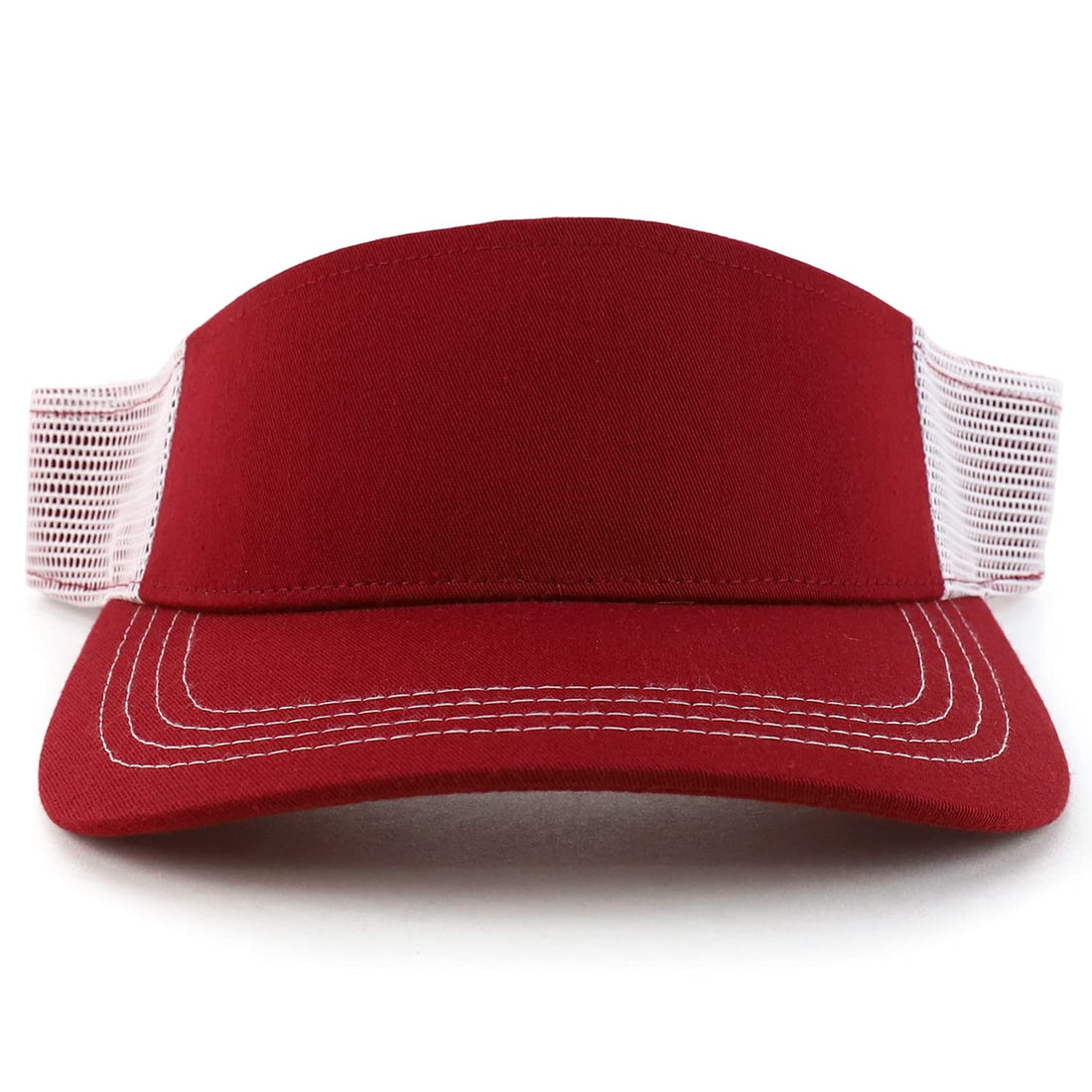 Trendy Apparel Shop Plain 2 Tone Mesh Back Visor with Adjustable Snap Closure